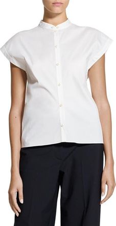 Theory Good Sleeveless Button-Up Shirt in White at Nordstrom, Size X-Large