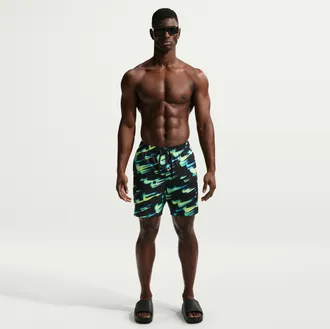 Nike Mens Swim Breaker 7 Brief-Lined Volley Short in Yellow | NESSG550-737