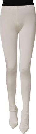 Dolce & Gabbana Womens Jersey-Tights Pump White Fabric
