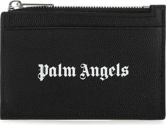Palm Angels Black Leather Card Holder