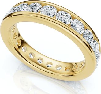Pompeii3 1 1/2Ct Channel Set Diamond Lab Grown Eternity Wedding Ring 14k Gold or Platinum