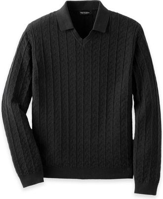 Paul Fredrick Cotton Johnny Collar Sweater