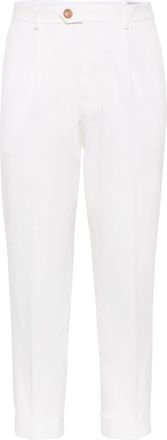 Brunello Cucinelli pleat-front cotton trousers - men - Cotton/Cotton - 50 - White
