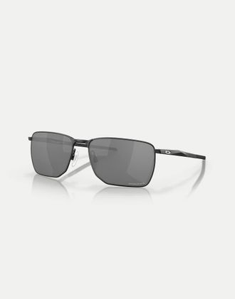 Oakley Ejector - Occhiali da sole rettangolari nero satinato con lenti a specchio nere