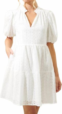 Sugarlips Jacey Babydoll Eyelet Mini Dress In White