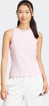 adidas Tanktop ADIDAS SPORTSWEAR ESSENTIALS LINEAR SLIM COTTON, Damen, Gr. XXL, pink (clear pink, wei&szlig;), Obermaterial: 93% Baumwolle, 7% Elasthan, Rundhals, 
