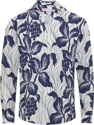 Orlebar Brown Ridley linnen top met bloemenprint - Wit