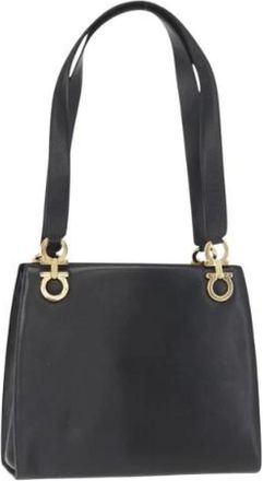 Ferragamo Pre-owned Leren Schoudertas - Dames - Vintage Schoudertas - Zwart - ONE Size - Leer - Vintage