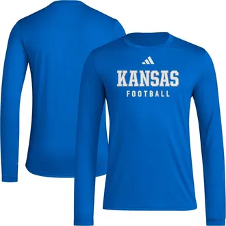 adidas Mens adidas Royal Kansas Jayhawks Locker Practice Football Pre-Game Long Sleeve T-Shirt at Nordstrom, Size Xx-Large