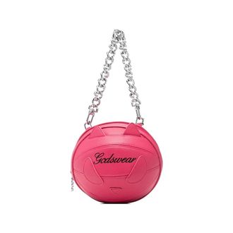 GCDS Shoulder Bags, female, Pink, Size: ONE SIZE Cat-Shape Chain-Link Tote Bag