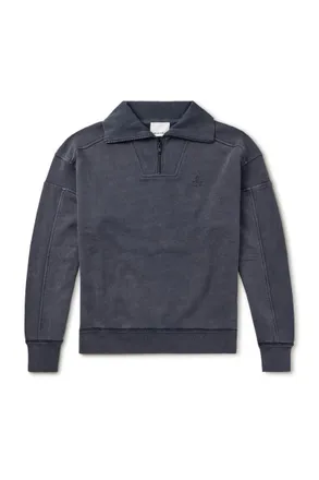 Isabel Marant Malone Cotton-Jersey Half-Zip Sweatshirt