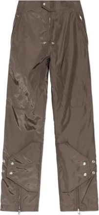 Rick Owens Belted Broeken - Dames - Straight fit broeken - Bruin - S - Satijn - Broeken