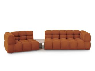 Cosmopolitan Design Sof&aacute; modular izquierdo 3 plazas de terciopelo terracota