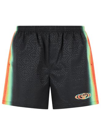 Casablanca Heat Map schwarzer Polyester-Badeanzug