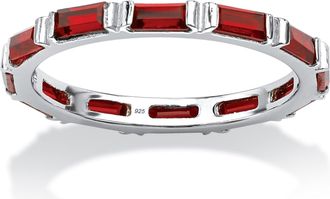 Palm Beach Jewelry Birthstone.925 Sterling Silver Eternity Band