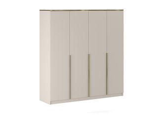 Vente-Unique Armario 4 puertas - L200 cm - Beige y dorado - VUKIA de Pascal Morabito