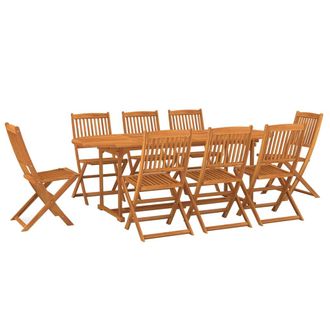 vidaXL Set Comedor De Jard&iacute;n 9 Piezas Madera Maciza Acacia 220x90x75cm Vidaxl