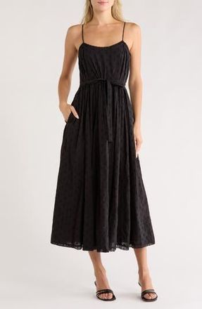 Ulla Johnson Cerise Clip Dot Lace Trim Dress in Noir at Nordstrom Rack, Size 14