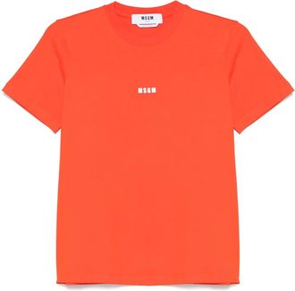 Msgm logo-print T-shirt - women - Cotton - M - Red