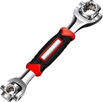 OEM Llave Universal De Boca Fija - Llave De Carraca - Bricolaje Y Reparaci&oacute;n - 48 Funciones En 1 - Cabezal Giratorio De 360 Grados - Plateada