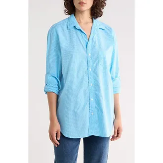 Frank & Eileen Relaxed Fit Button-Up Shirt in Gingham Blue at Nordstrom Rack, Size Xx-Small