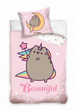OEM Juego De Cama De Algod&oacute;n 140x200 Pusheen Unicornio Rosa