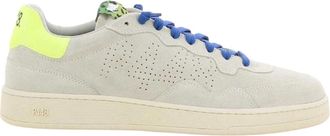 P448 Schoenen, Heren, Beige, 46 EU, Blauwe Herensneakers Hoog Model