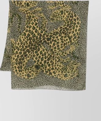 Saint Laurent lightweight animal print sheer scarf accessory
