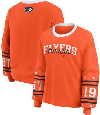 WEAR by Erin Andrews Womens WEAR by Erin Andrews Orange Philadelphia Flyers Long-Sleeve Sport T-Shirt at Nordstrom, Size Large
