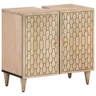 vidaXL Armario De Lavabo Para Ba&ntilde;o Madera Maciza De Mango 62x33x58 Cm Vidaxl