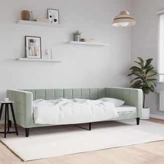 vidaXL Letto da Giorno Grigio Chiaro 100x200 cm in Velluto - Vidaxl