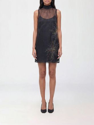 Staud Mini abito Albee in organza con collo alto e ricamo di perline