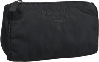 Prada Pre-owned Clutches, female, Black, Size: ONE SIZE Pre-owned Vintage Nylon Clutch