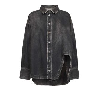 The Attico Dames, Blouses & Shirts, Zwart, Maat: 3XS Denim