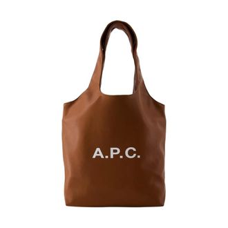 A.P.C. A.p.c., Tassen, Dames, Bruin, ONE Size, Polyester, Minimalistische Ninon Tote Bag in Hazelnoot