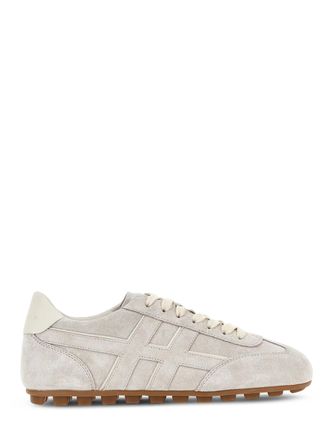 Hogan Low-Profile Suede Calfskin Sneakers with Contrasting Rubber Sole
