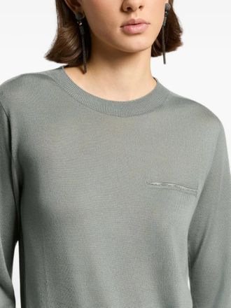 PESERICO Womens Embellished-Pocket Sweater Aw26 W