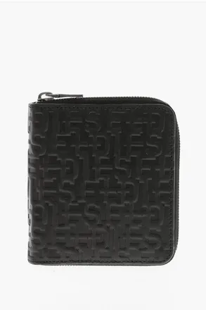 Diesel Leather Wallet with All-Over Embossed Logo size One Size