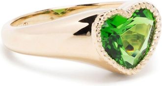 Yvonne Léon 9K Yellow Gold Mini Coeur Crystal Ring - Womens - 9kt Yellow Gold