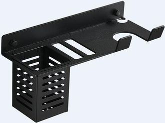 OEM Soporte De Pared Para Secadores Y Planchas De Pelo, Con Toma De Corriente Y Espacio De Almacenamiento, No Requiere Taladrar. Soporte Para Secador De P