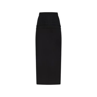 The Attico Midi Skirts, female, Black, Size: 2XS Midi Skirt Jersey