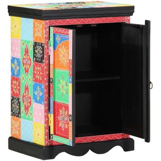 vidaXL Mesa Consola Multicolor 50 X 30 X 75 Cm Madera Maciza De Mango Vidaxl