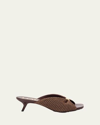Loewe x Paulas Ibiza 45mm Pebble Woven Slide Sandals
