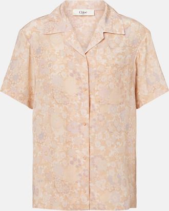 Chlo&eacute; Chlo&eacute; Floral silk bowling shirt
