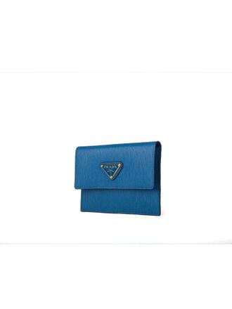 Prada Saffiano Leather Wallet - Blue