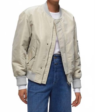 Closed Classic Water Repellent Bomber Jacket In Plaster