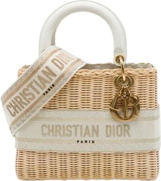 Dior Pre-owned Lady Dior Wicker Handbag - Dames - Pre-owned - Beige - Maat: ONE Size Leer
