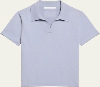 Helmut Lang Short-Sleeve Shrunken Polo Shirt