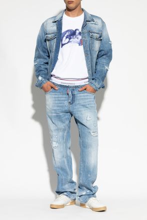 Dsquared2 Denim Jacket With vintage Effect, Mens, Blue