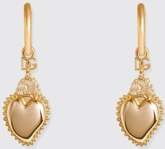 Dolce & Gabbana Orecchini pendenti a forma di cuore con monogramma DG